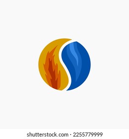 vector logo icon fire and water
