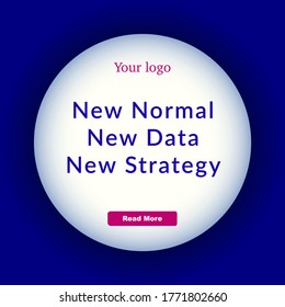 Vector logo, vector icon, glowing circle, dark blue square, black shade, pink button, empty round vector frame, add text, photo, social media, online store, webinar, landing page, online announcement 
