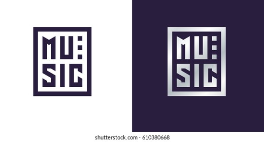 Vector logo. Icon graphics inscription music.