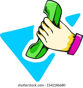 vector logo icon hand holding the phone