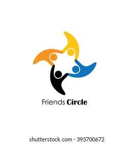vector logo icon of happy people having fun. also represents celebration, jubilation, team and teamwork, unity and solidarity