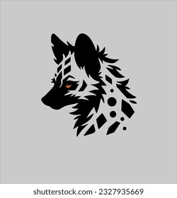 vector logo icon hyena head from side, logo for gaming