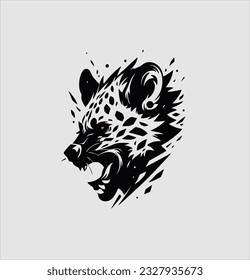 vector logo icon hyena head from side, logo for gaming