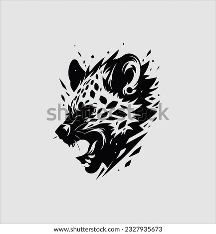 vector logo icon hyena head from side, logo for gaming