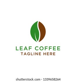 vector logo icon of leaves and coffee beans - Vector