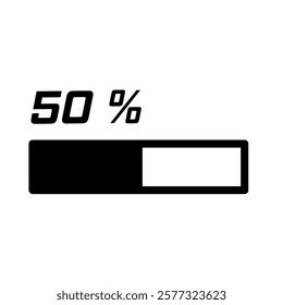 Vector Logo Icon Loading 50%.