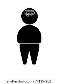 Vector logo or icon of a person with labyrinth in the brain.