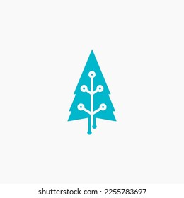 vector logo icon of pine data tree