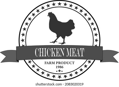 Vector logo, icon for poultry farm. Chicken farm symbol. Vector illustration.