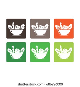 Vector Logo Icon Salad Vegetable