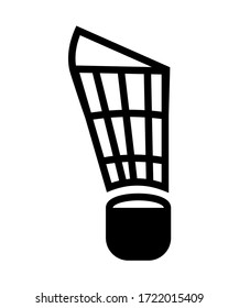 Vector logo icon of a shuttlecock isolated on a white background.