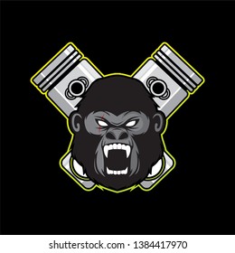 Vector logo, icon, symbol, badge, sticker template design with gorilla theme