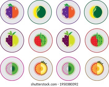 vector logo icon symbol fruit design line