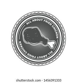 Vector logo, icon, symbol template design with vintage style for Fried Chicken Restaurant