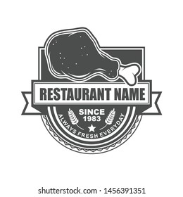 Vector logo, icon, symbol template design with vintage style for Fried Chicken Restaurant