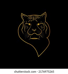 icono del logotipo vectorial con el tema del animal tigre