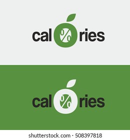 vector logo, icon, zero calories, a stylized apple. suitable for labels on products. The concept - a healthy lifestyle, weight loss. isolated on white background