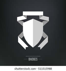 Vector logo, icons. Modern flat design badges collection. Labels and ribbons, isolated vector illustration. 