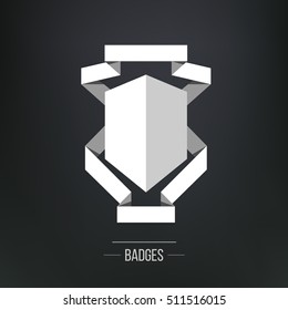 Vector logo, icons. Modern flat design badges collection. Labels and ribbons, isolated vector illustration. 