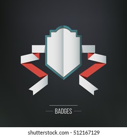 Vector logo, icons. Modern flat 2.0 design badges collection. Labels and ribbons, isolated vector illustration.