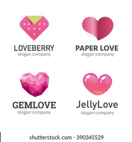 Vector logo idea for love and hearts