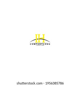 Vector logo of IH and HI initial letter design in Yellow and Black style. Can be used as Logo, Brands, Mascot.