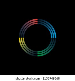 Vector Logo Illusion Of Colorful Circle Line