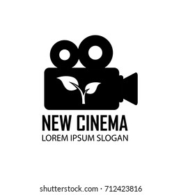vector logo illustrating film camera and plant. EPS