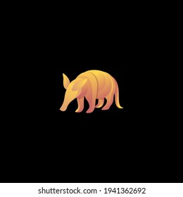 Ilustración del logotipo vectorial Aardvark Gradiente de caminata colorido