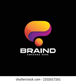 Ilustración del logotipo del vector Resumen Estilo de color gradiente de la marca.