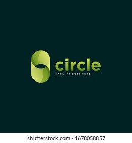 Vector Logo Illustration Abstract Circle Gradient Colorful Style.