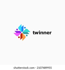 Vector Logo Illustration Abstract Colorful Style.