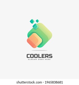 Vector Logo Illustration Abstract Gradient Colorful Style.