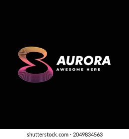 Ilustración del logotipo vectorial Resumen Estilo de arte de línea de degradado.