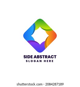 Vector Logo Illustration Abstract Gradient Colorful Style.