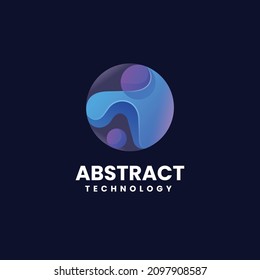 Vector Logo Illustration Abstract Gradient Colorful Style.