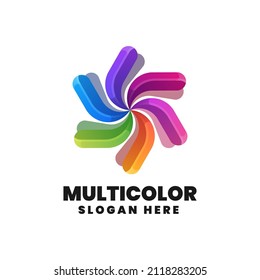 Vector Logo Illustration Abstract Gradient Colorful Style.