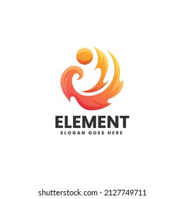 Vector Logo Illustration Abstract Gradient Colorful Style.