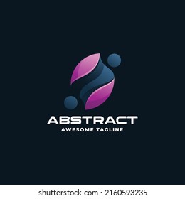 Vector Logo Illustration Abstract Gradient Colorful Style.