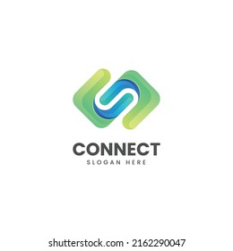 Vector Logo Illustration Abstract Gradient Colorful Style.