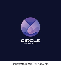 Vector Logo Illustration Abstract Gradient Colorful Style.