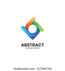 Vector Logo Illustration Abstract Gradient Colorful Style.
