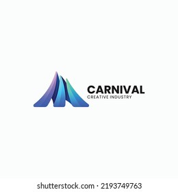 Vector Logo Illustration Abstract Gradient Colorful Style.