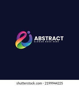 Vector Logo Illustration Abstract Gradient Colorful Style.