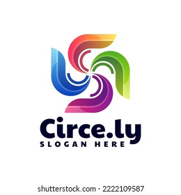 Ilustración del logotipo vectorial Resumen Estilo de color gradiente.