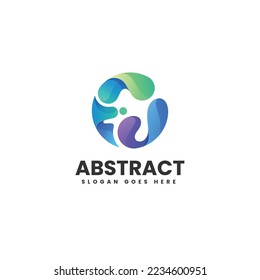 Vector Logo Illustration Abstract Gradient Colorful Style.