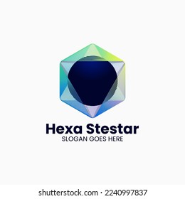 Vector Logo Illustration Abstract Gradient Colorful Style.