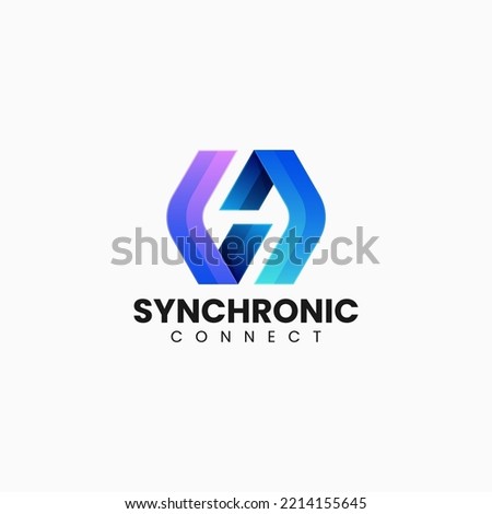 Vector Logo Illustration Abstract Gradient Colorful Style.