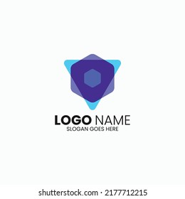 Vector Logo Illustration Abstract Hexagon Simple Color Style.