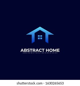 Vector Logo Illustration Abstract Home Gradient Colorful